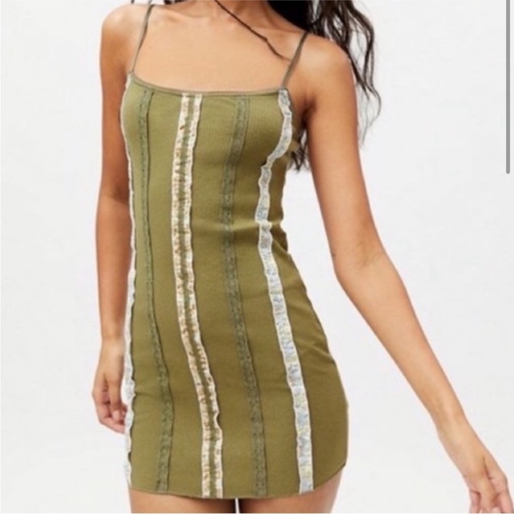 UO Roxanne Seamed Ribbed Mini Dress XS - Picture 2 of 9